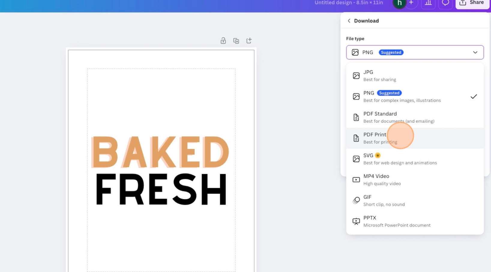 pick the option that is best for printing